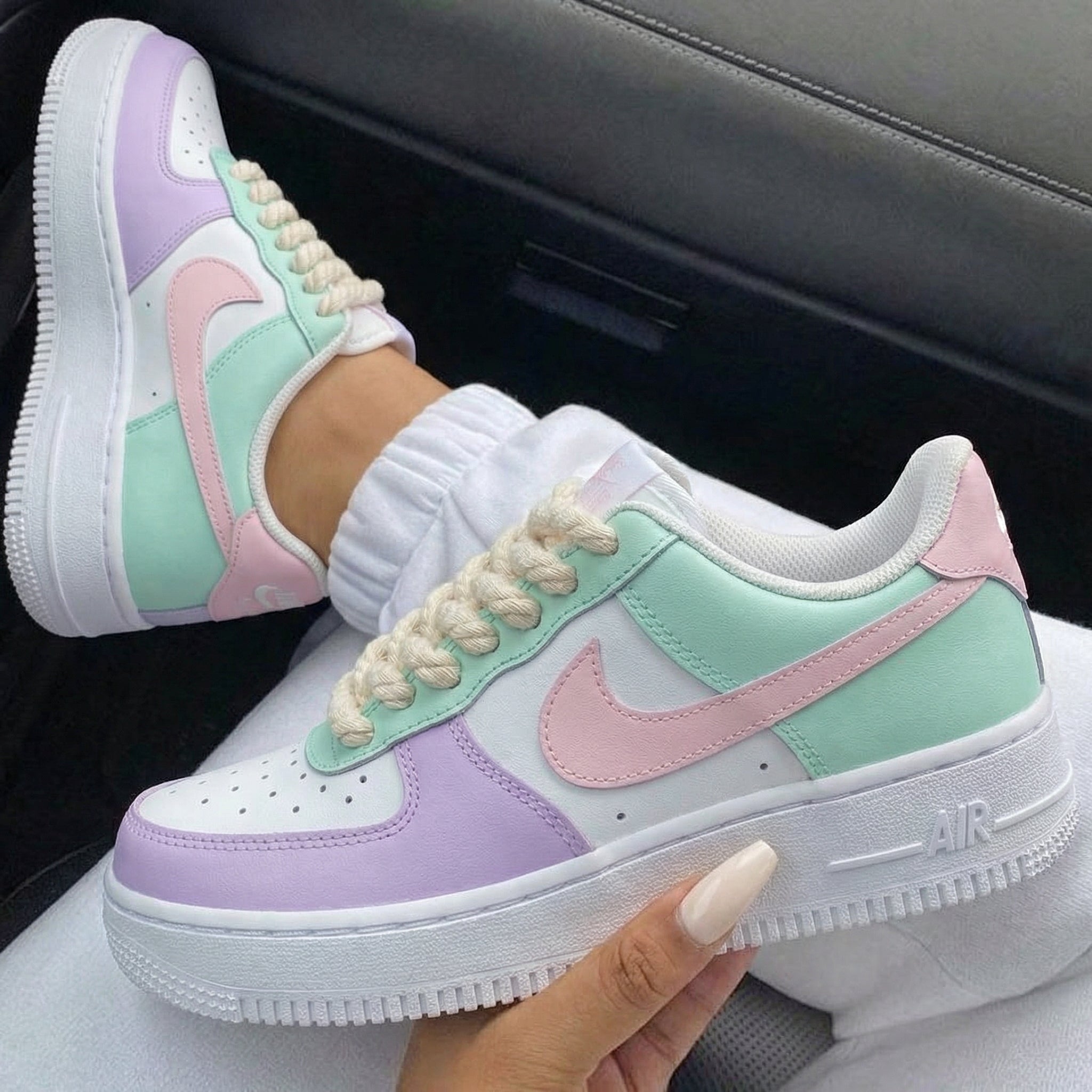 Baby Pink Mint Purple Custom Air Force 1-shecustomize