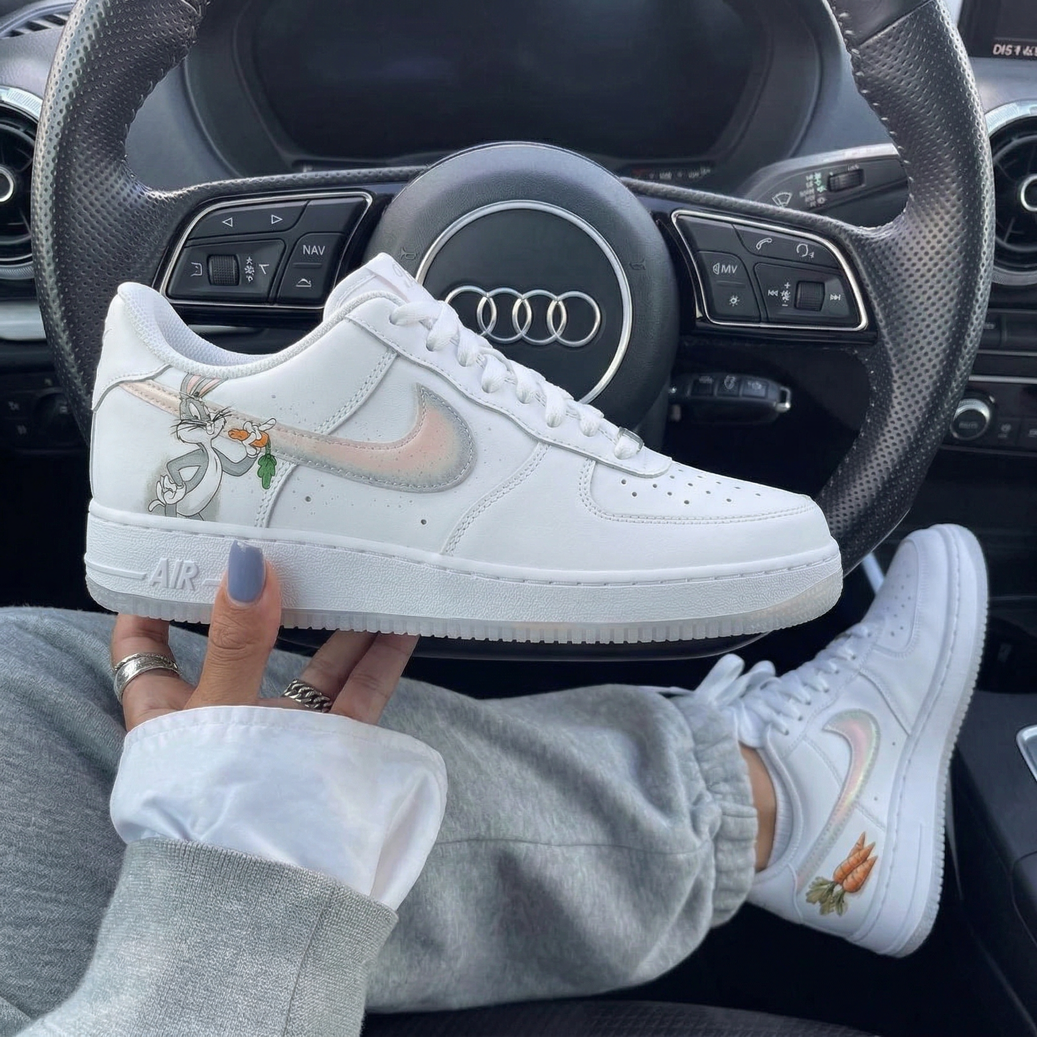 Baby Pink Orange Bugs Bunny Carrots Custom Air Force 1-shecustomize