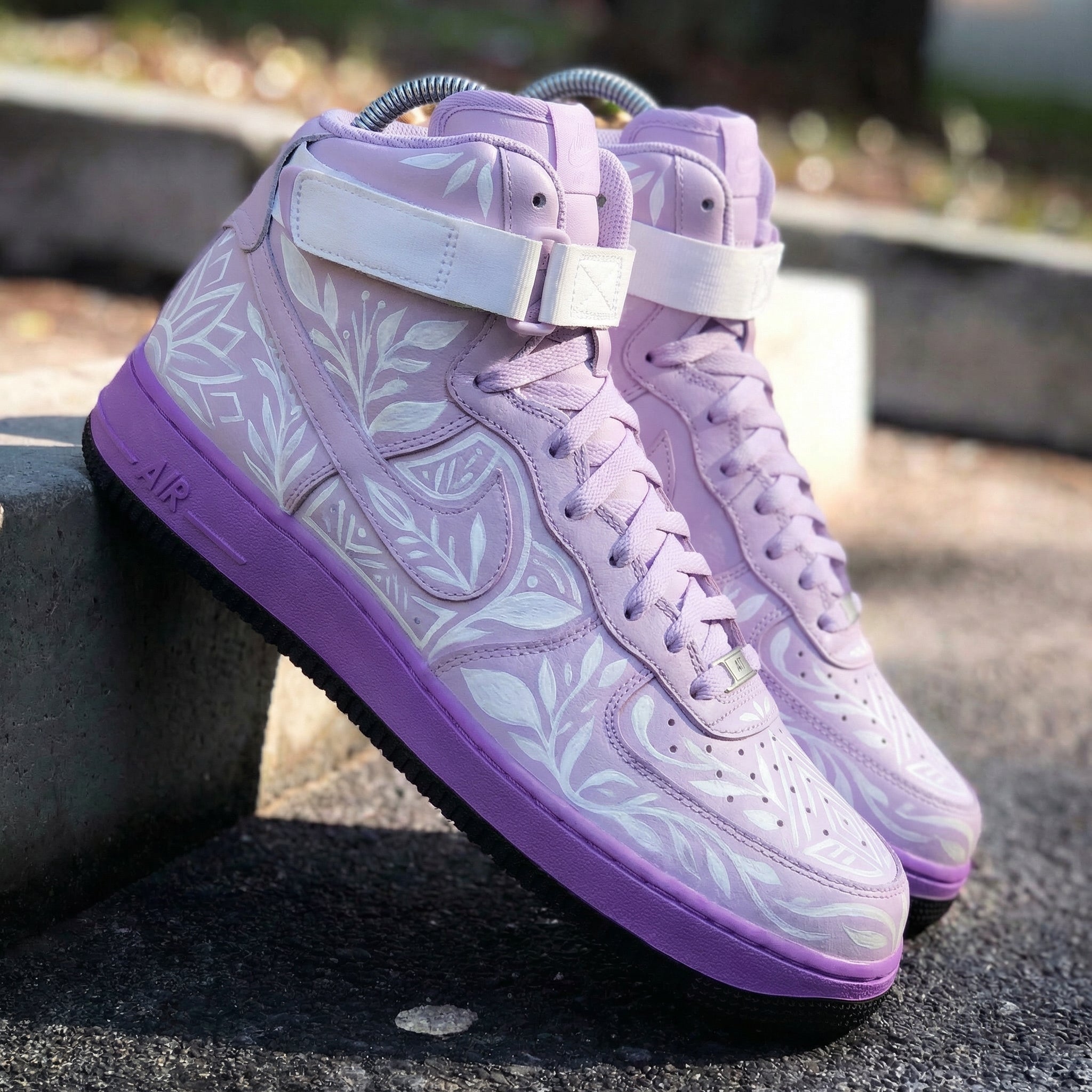 Baby Purple Floral Custom Air Force 1-shecustomize