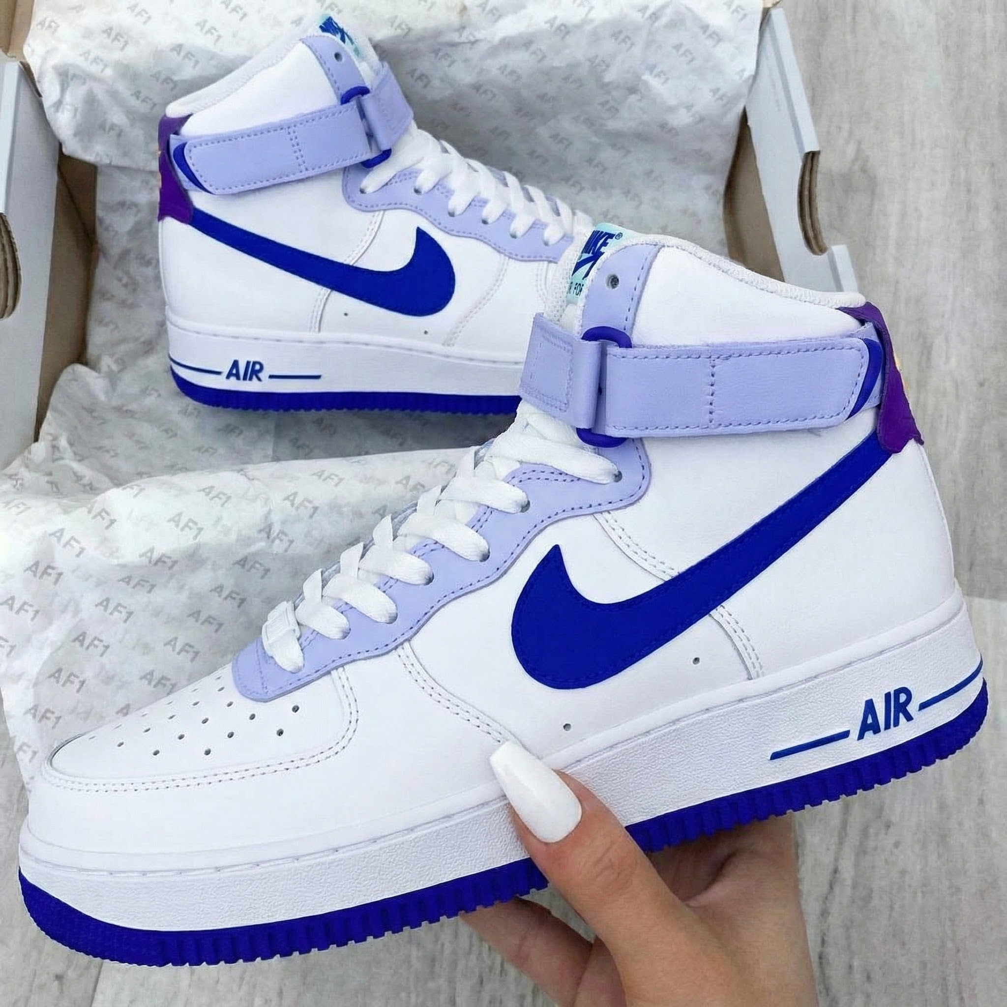 Baby Purple Royal Blue Custom Air Force 1-shecustomize