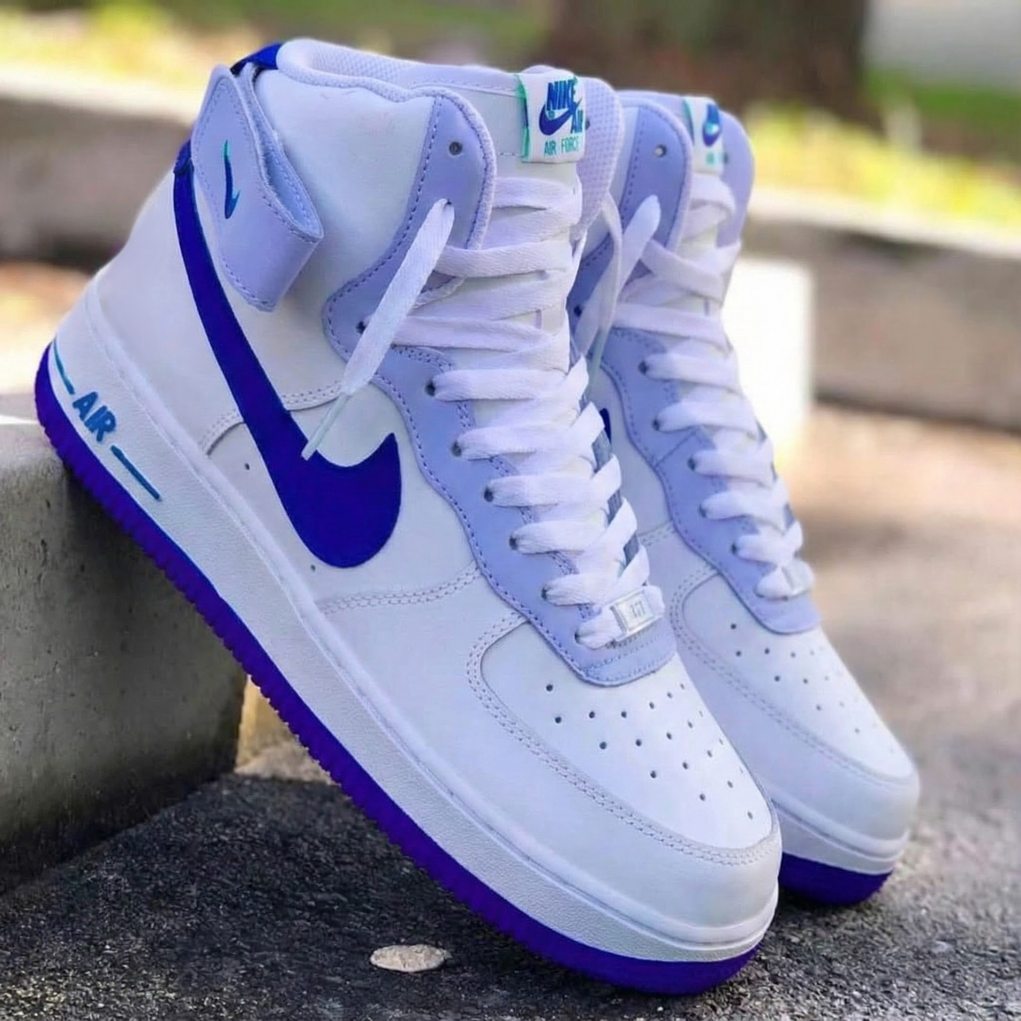 Baby Purple Royal Blue Custom Air Force 1-shecustomize