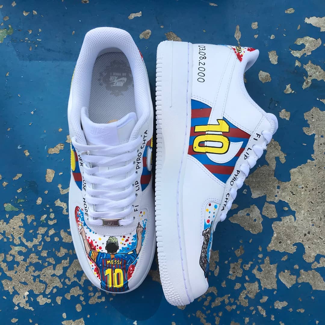 Barcelona Leo Messi Custom Air Force 1-shecustomize