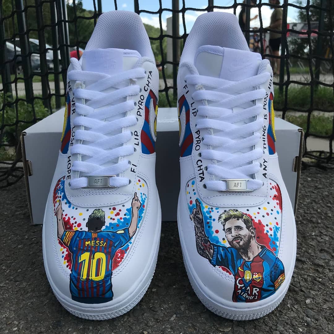 Barcelona Leo Messi Custom Air Force 1-shecustomize