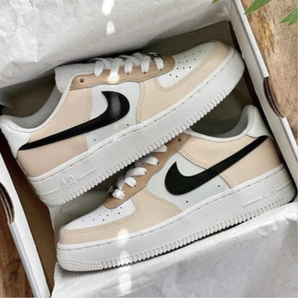 Beige Black Custom Air Force 1-shecustomize