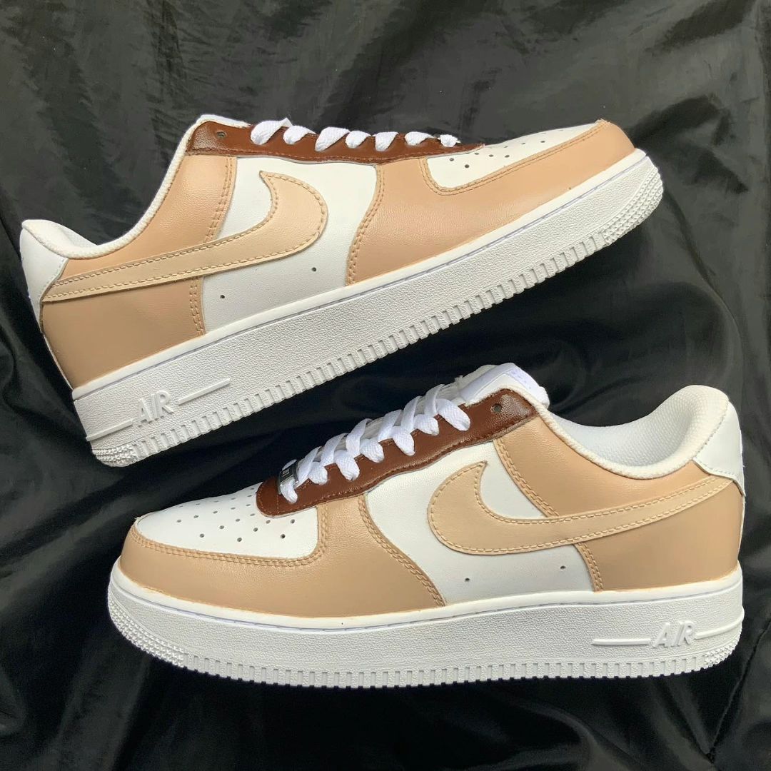 Beige Brown Custom Air Force 1-shecustomize