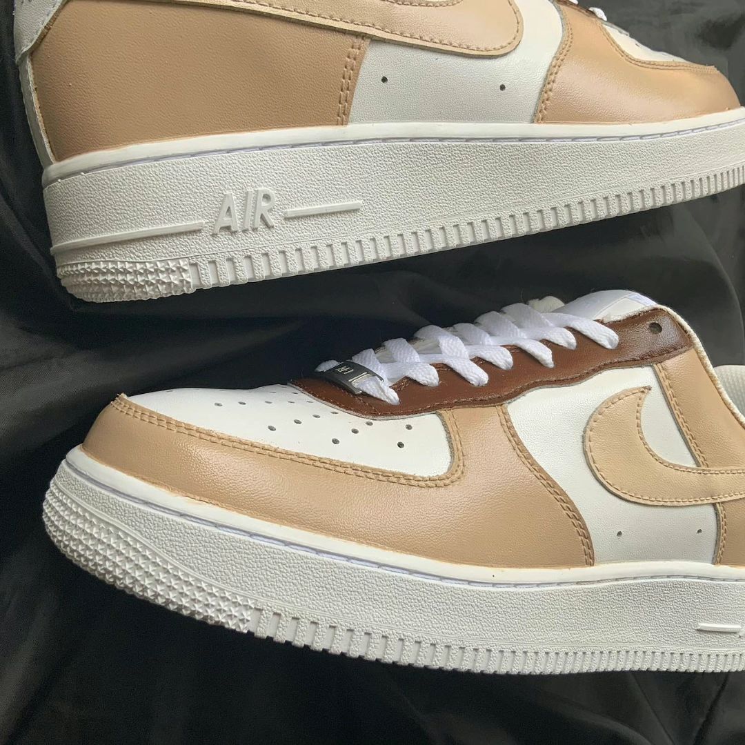 Beige Brown Custom Air Force 1-shecustomize