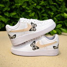 Beige Butterfly Air Force 1s Custom Shoes Sneakers-shecustomize