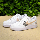 Beige Butterfly Air Force 1s Custom Shoes Sneakers-shecustomize