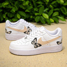Beige Butterfly Air Force 1s Custom Shoes Sneakers-shecustomize