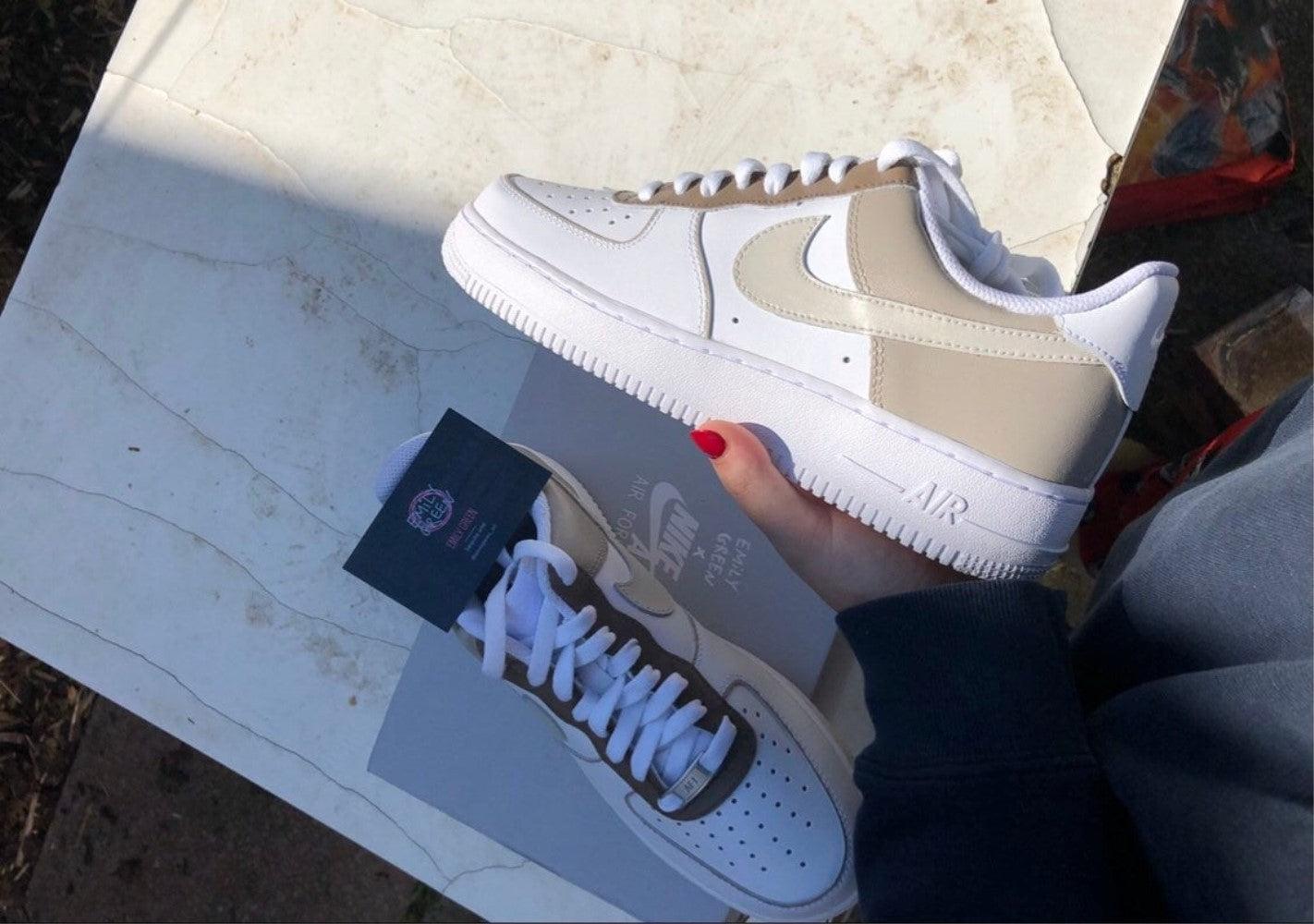 Beige Custom Air Force 1-shecustomize