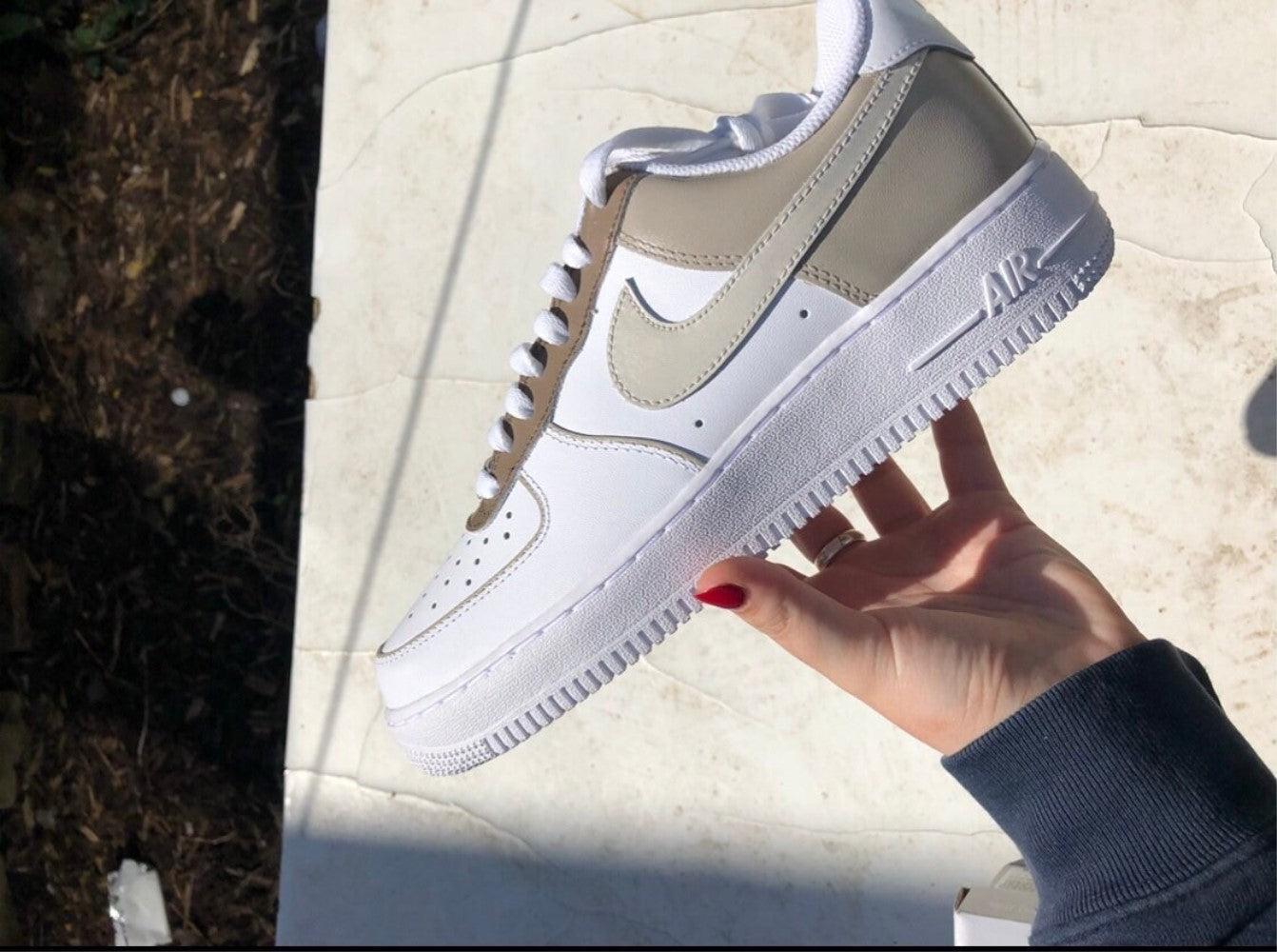 Beige Custom Air Force 1-shecustomize