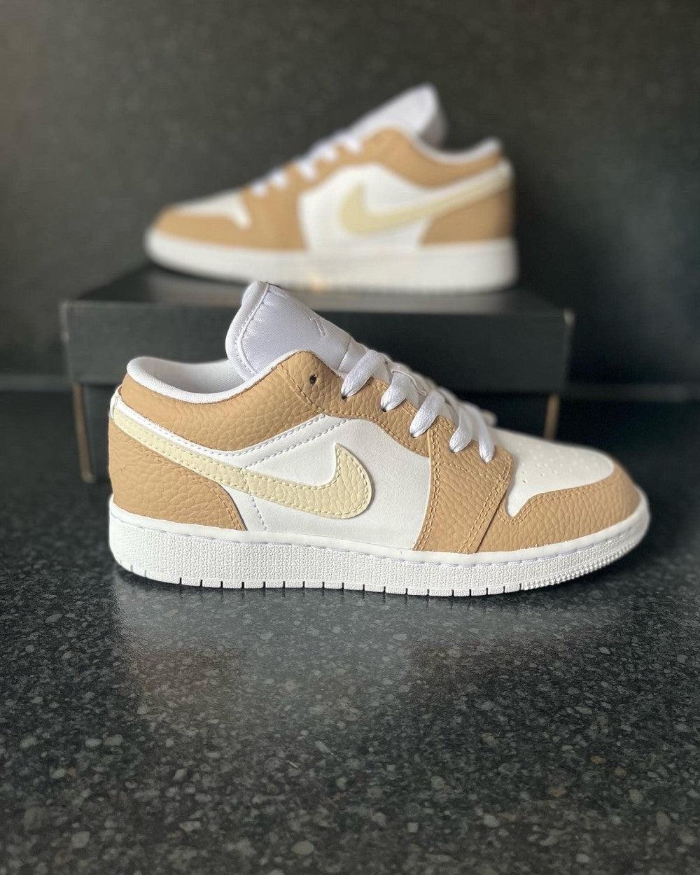 Beige Custom Air Jordan 1-shecustomize