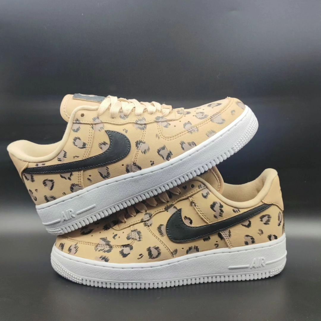 Beige Leopard Motif Custom Air Force 1-shecustomize