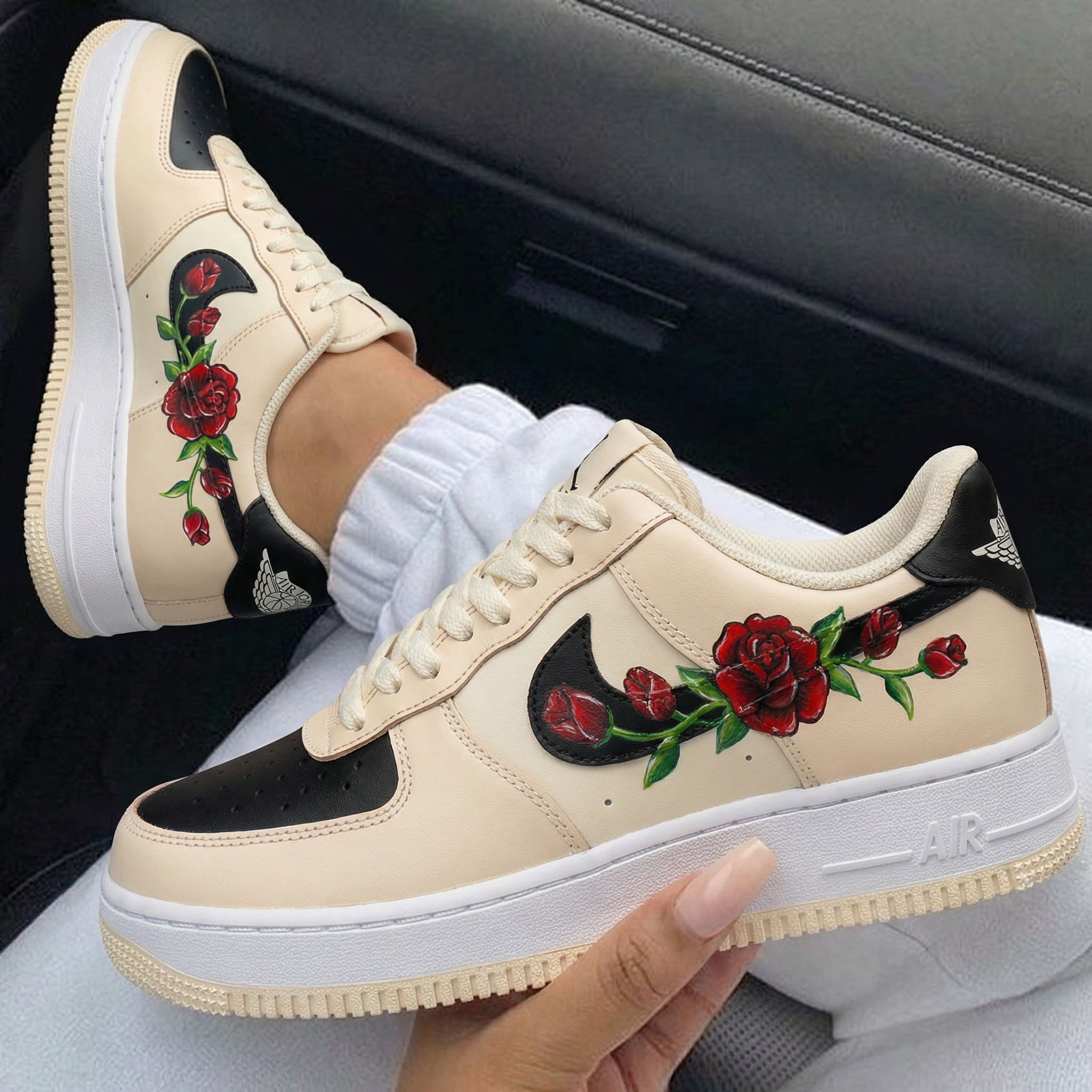 Beige Rose Custom Air Force 1-shecustomize