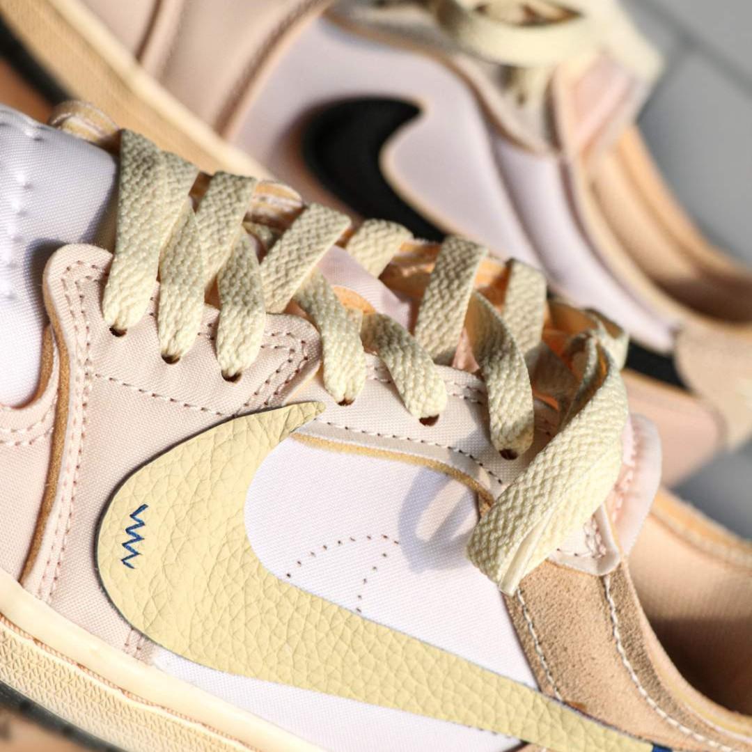 Beige White Custom Air Jordan 1-shecustomize