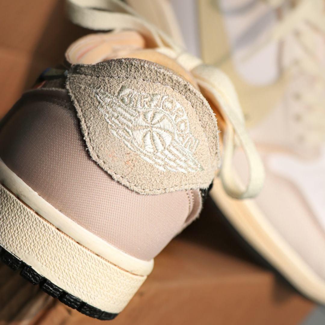 Beige White Custom Air Jordan 1-shecustomize