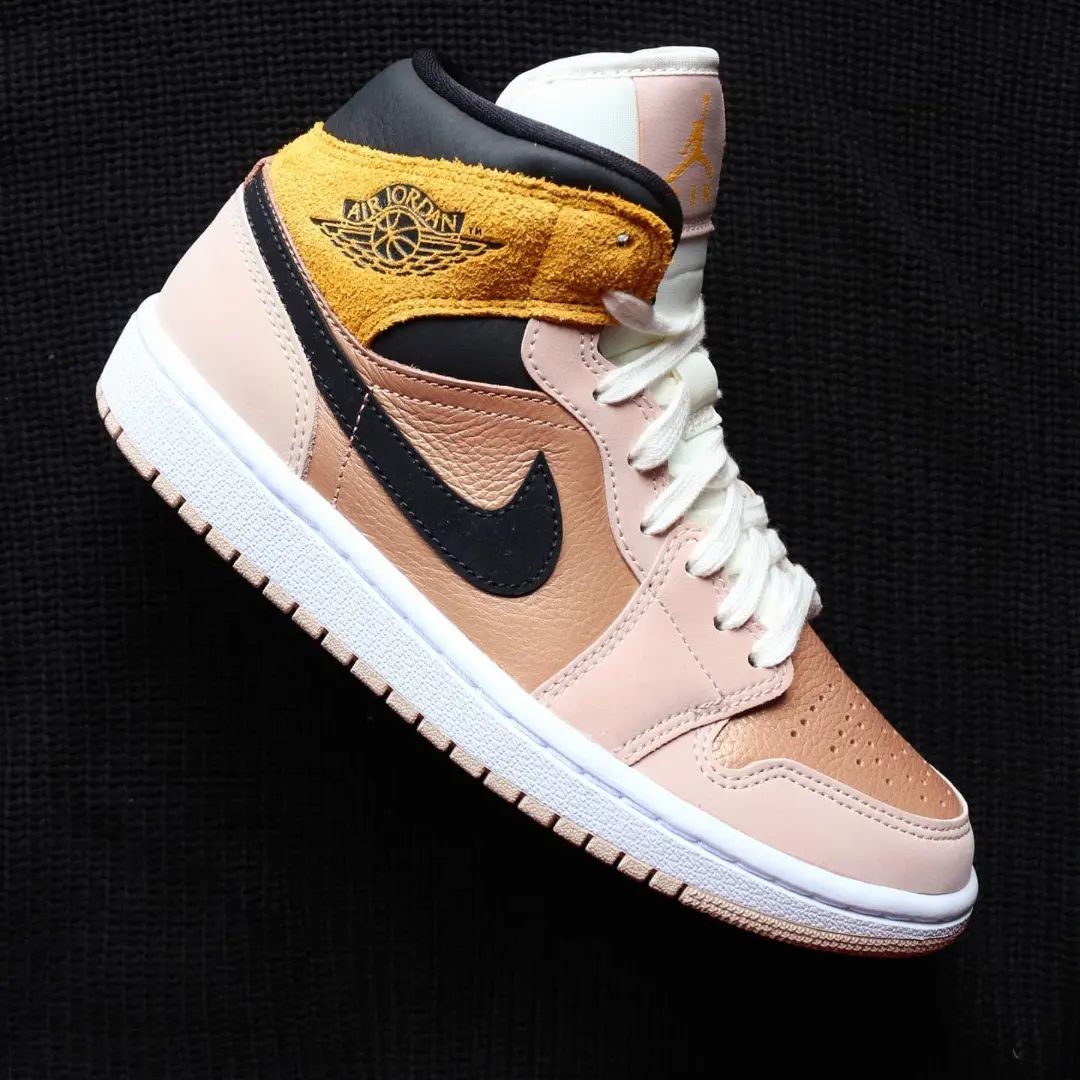 Beige Yellow Black Custom Air Jordan 1-shecustomize