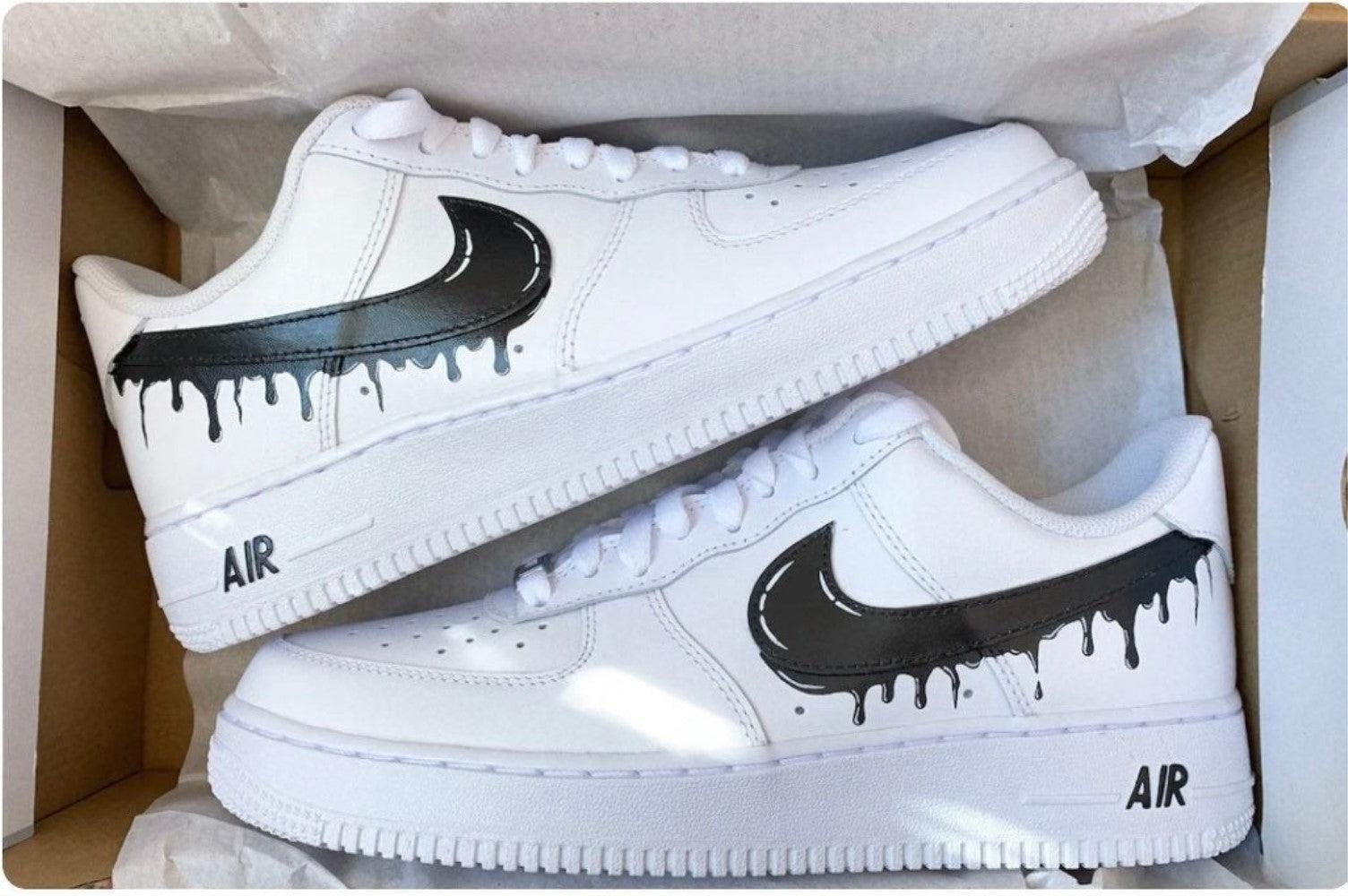Black Drip Custom Air Force 1-shecustomize