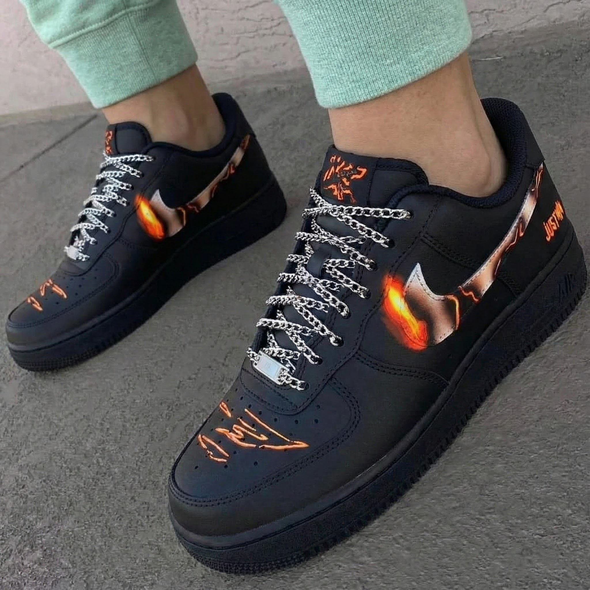 Black Flame Custom Air Force 1-shecustomize