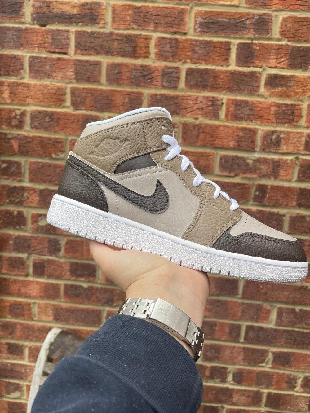 Black Gray khaki Custom Air Jordan 1-shecustomize