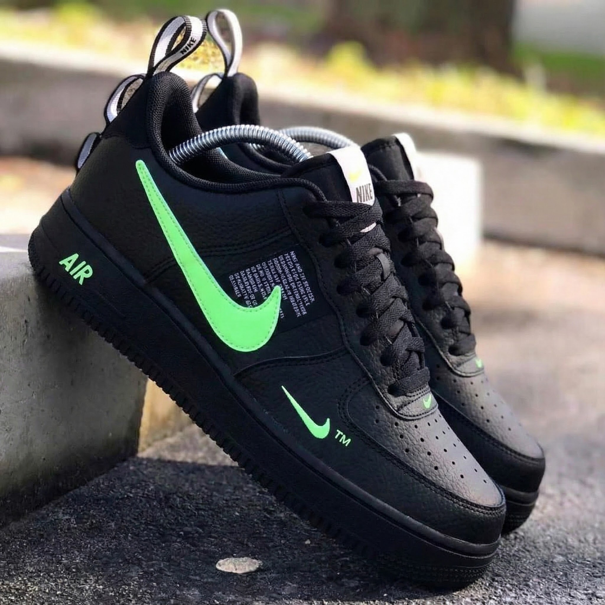Black Neon - Green Custom Air Force 1-shecustomize