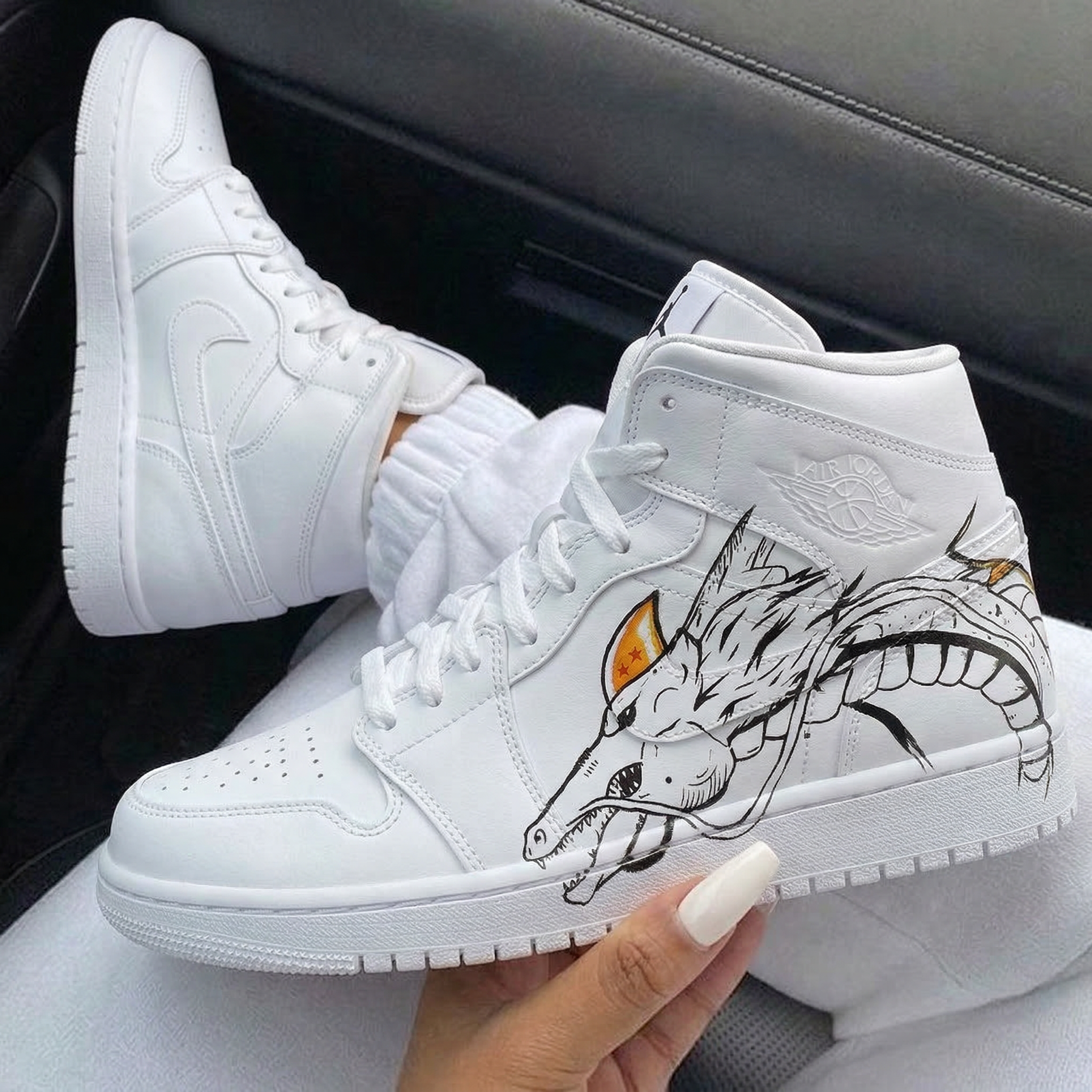 Black Orange Dragon Shenron Custom Air Jordan 1-shecustomize