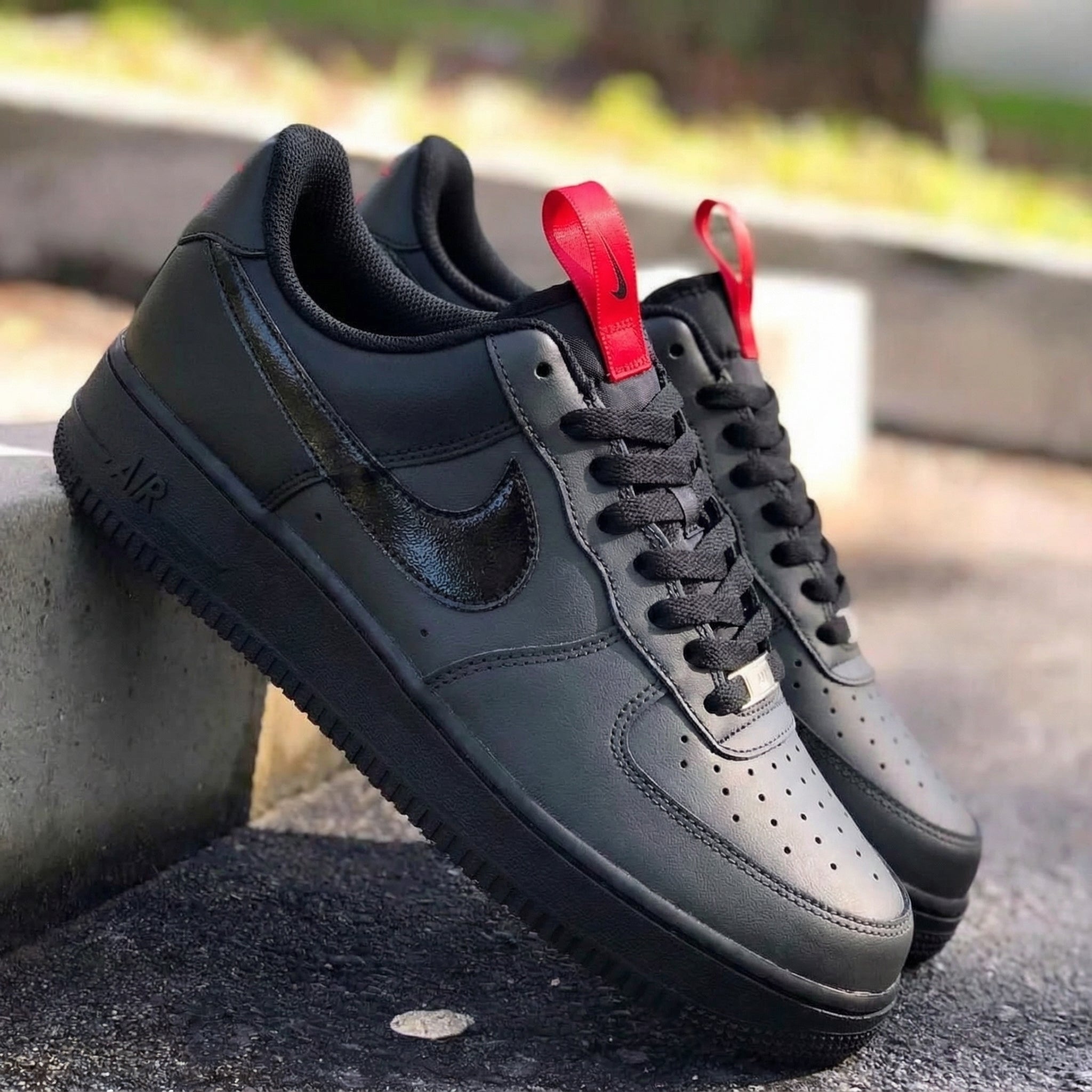 Black Patent Leather Custom Air Force 1-shecustomize