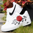 Black Red Rose Air Force 1s Custom Shoes Sneakers-shecustomize