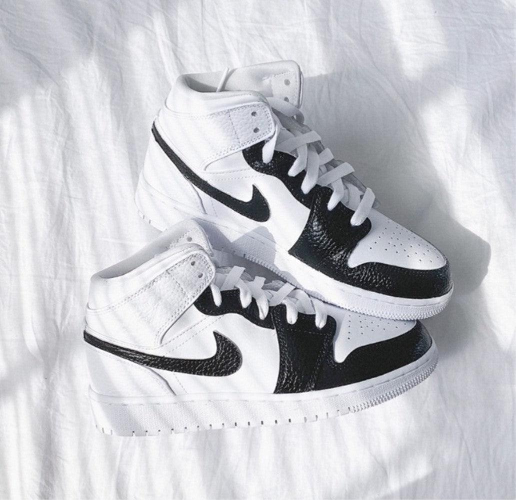 Black Swoosh Custom Air Jordan 1-shecustomize