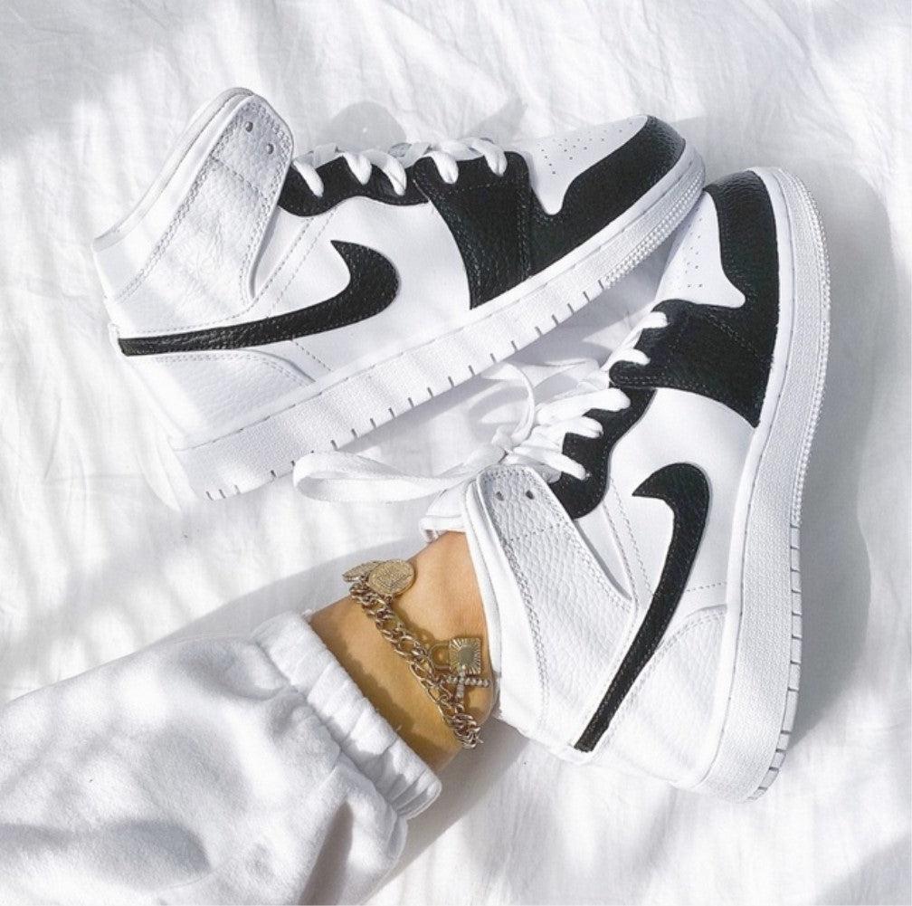 Black Swoosh Custom Air Jordan 1-shecustomize