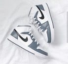 Black Swoosh Grey Custom Air Jordan 1-shecustomize