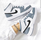 Black Swoosh Grey Custom Air Jordan 1-shecustomize