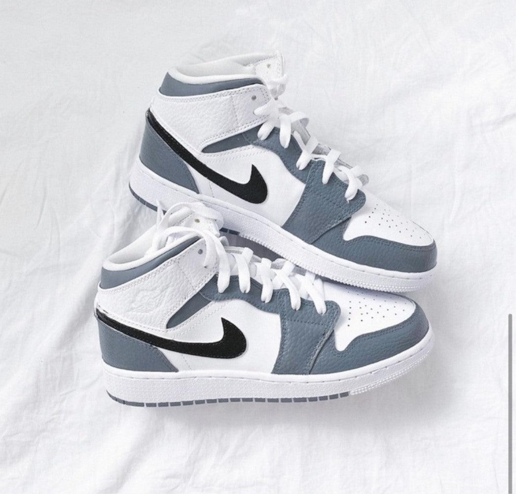 Black Swoosh Grey Custom Air Jordan 1-shecustomize