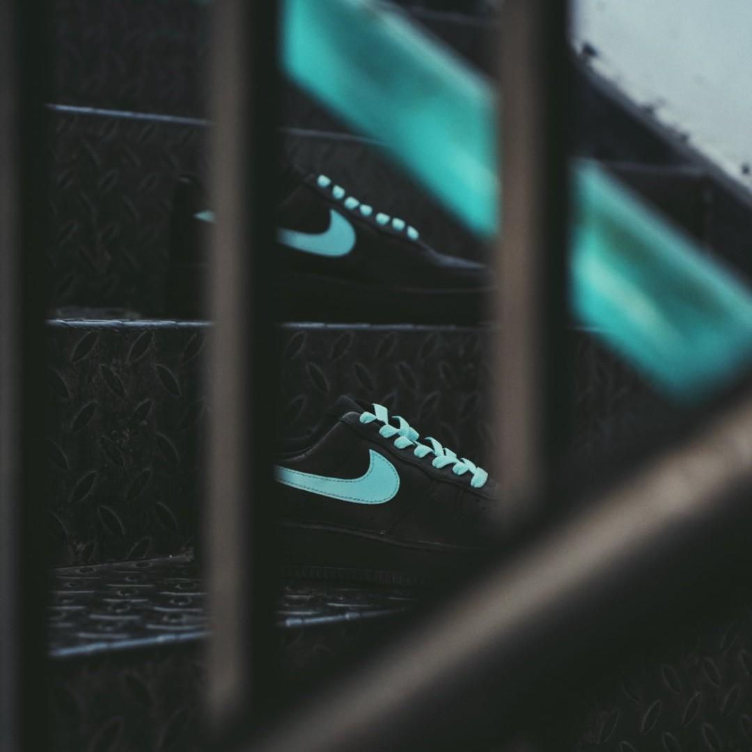 Black Tiffany Blue Custom Air Force 1-shecustomize