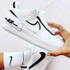 Black White Air Force 1s Shadow Custom Shoes Sneakers-shecustomize