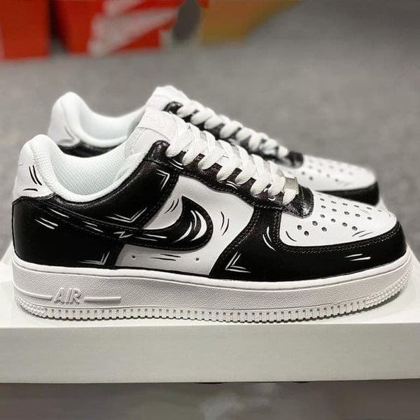Black White Graphic Custom Air Force 1-shecustomize