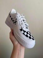Black White Grid Custom Air Force 1-shecustomize