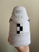 Black White Grid Custom Air Force 1-shecustomize