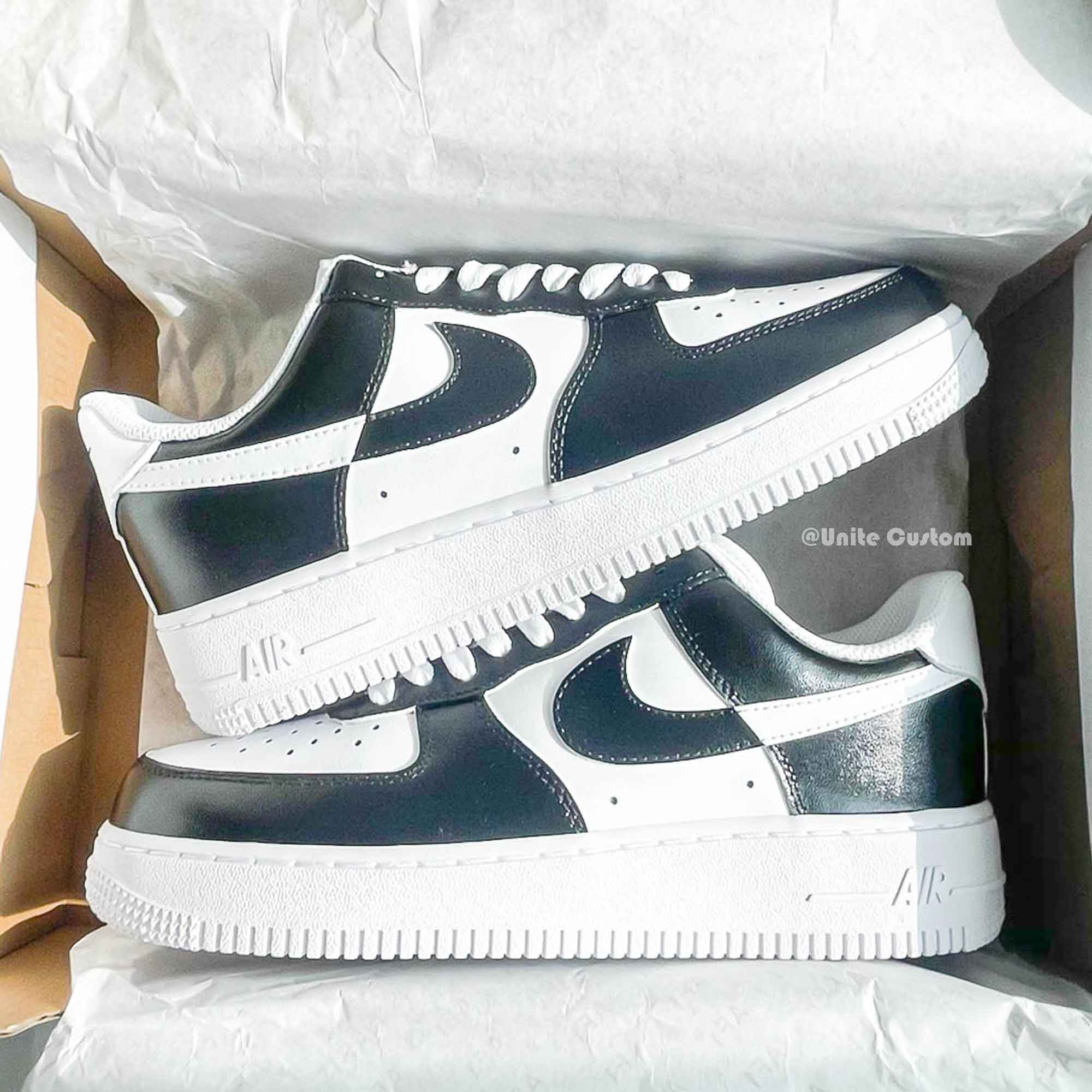 Black White Panda Custom Air Force 1-shecustomize