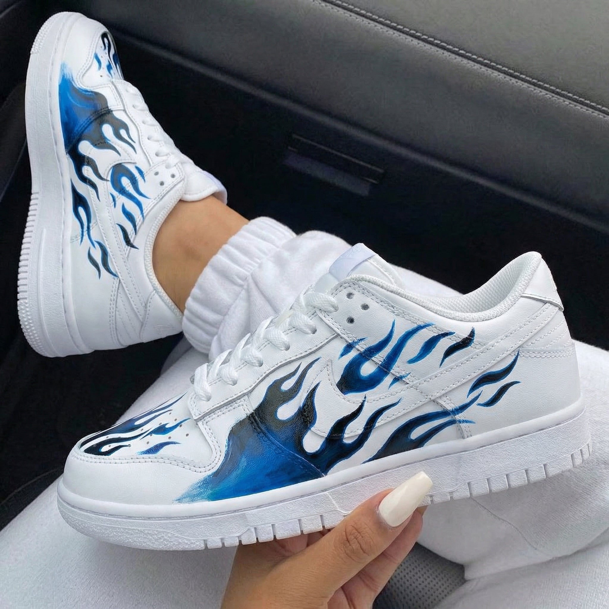 Blue Black Flame Custom Air Force 1-shecustomize