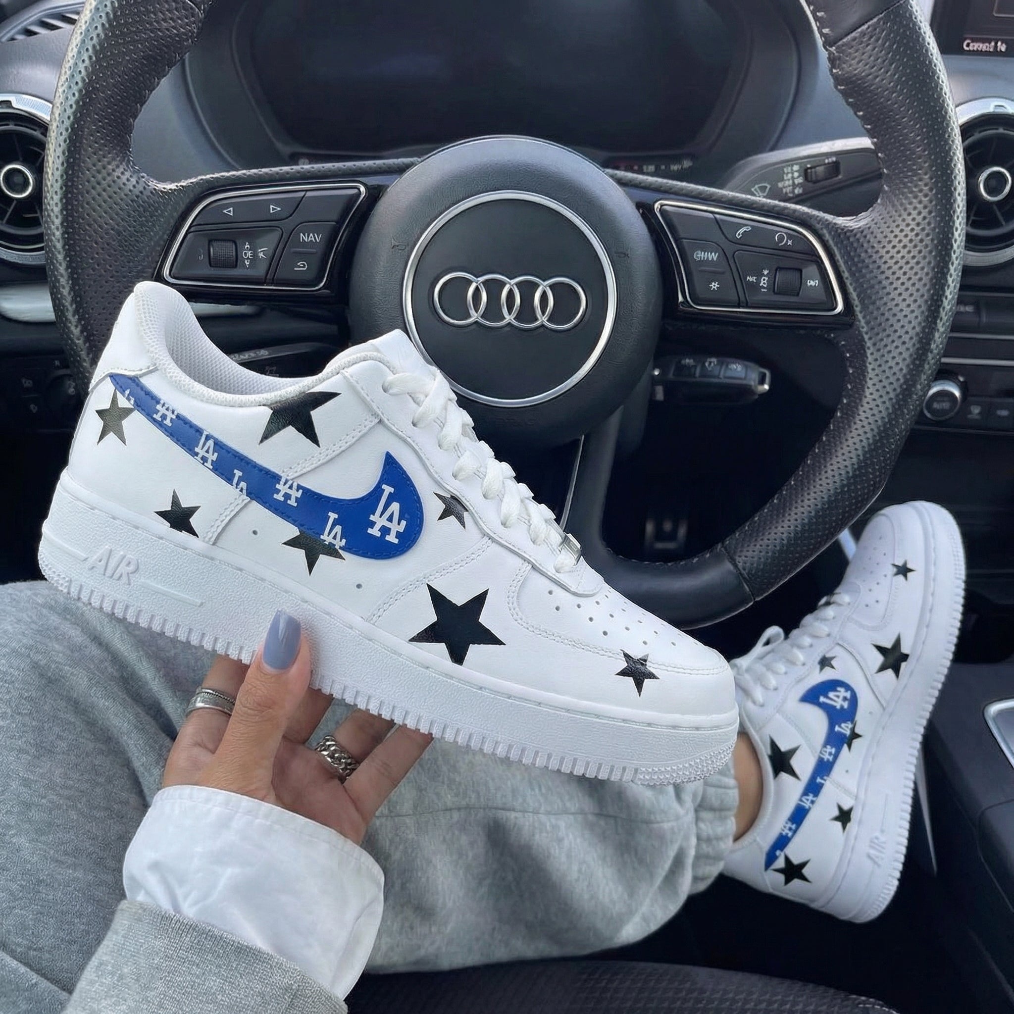 Blue Black Stars LA Logo Custom Air Force 1-shecustomize
