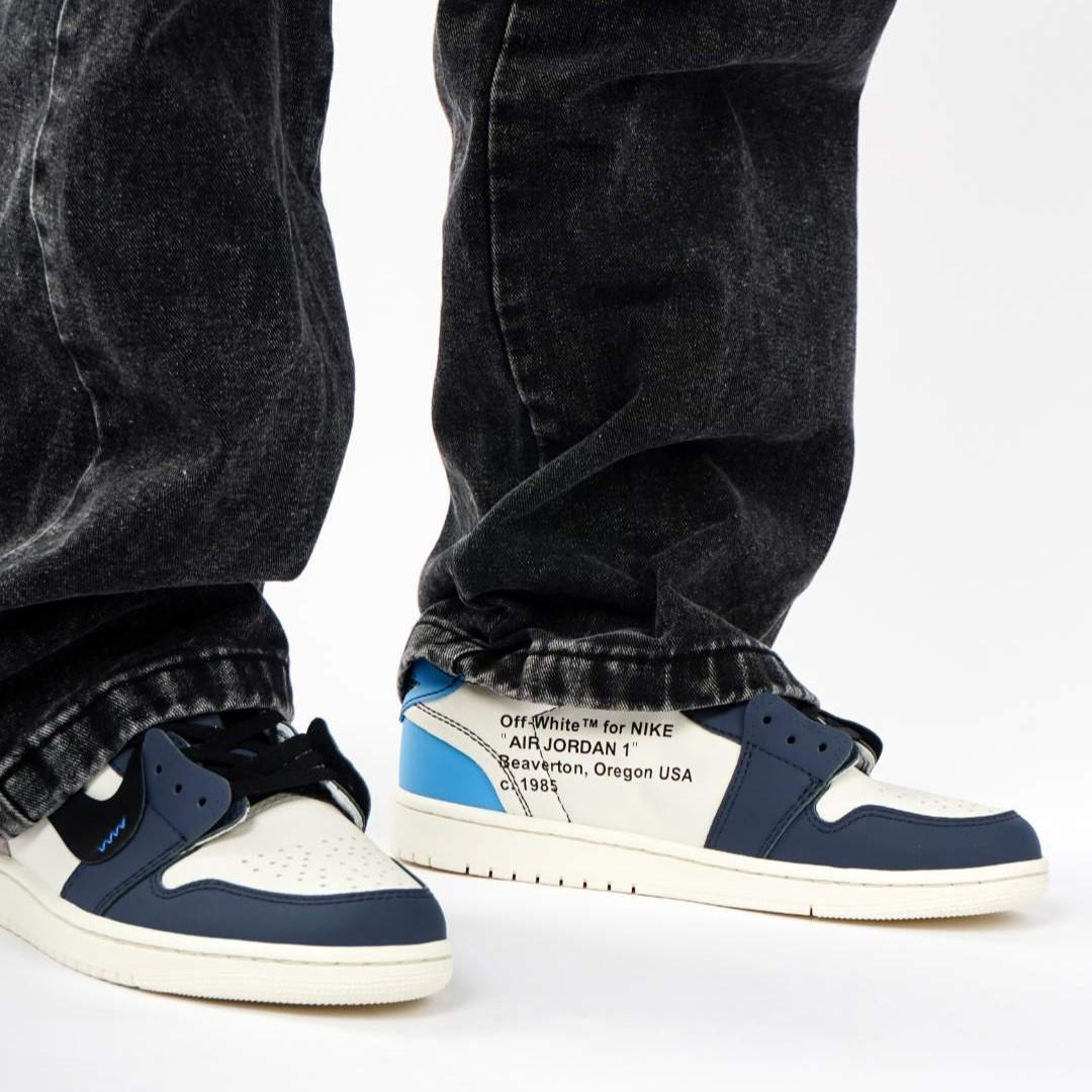 Blue Black Swoosh Custom Air Jordan 1-shecustomize