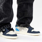 Blue Black Swoosh Custom Air Jordan 1-shecustomize