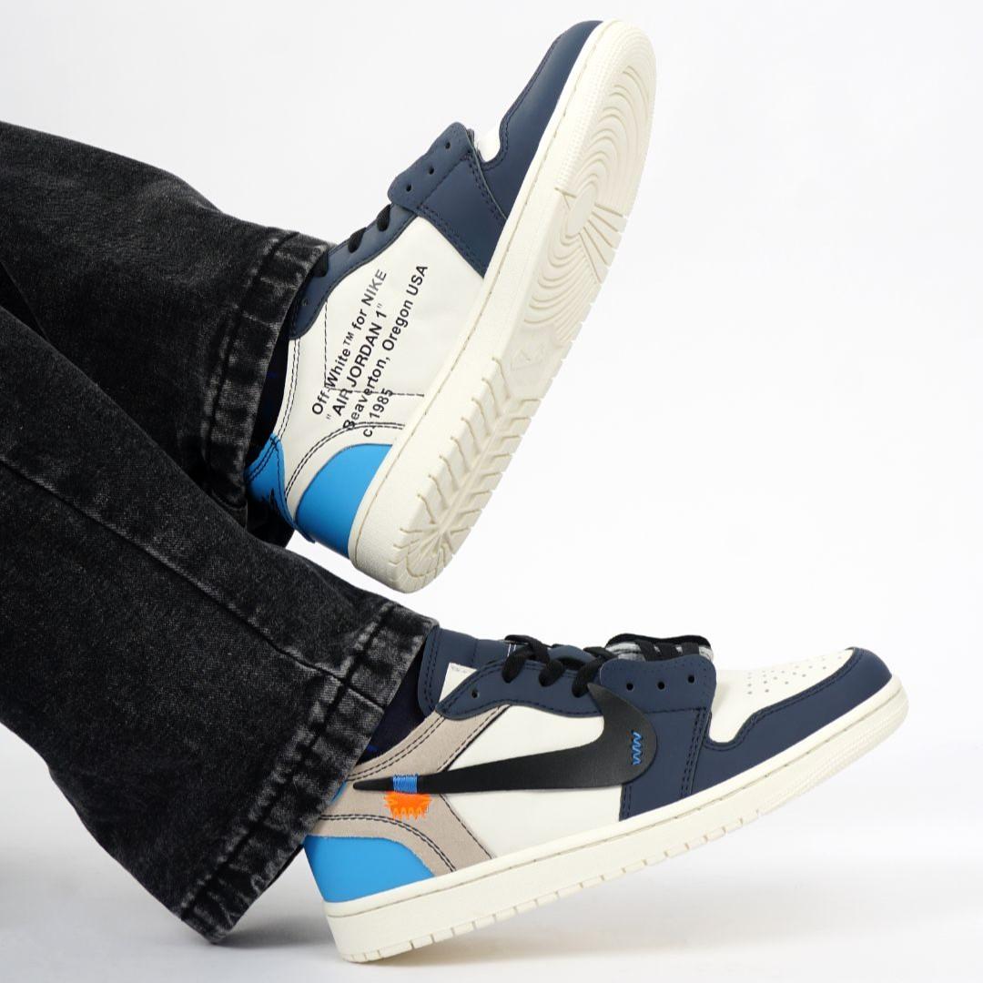 Blue Black Swoosh Custom Air Jordan 1-shecustomize
