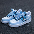 Blue Checkerboard Air Force 1s Custom Shoes Sneakers-shecustomize
