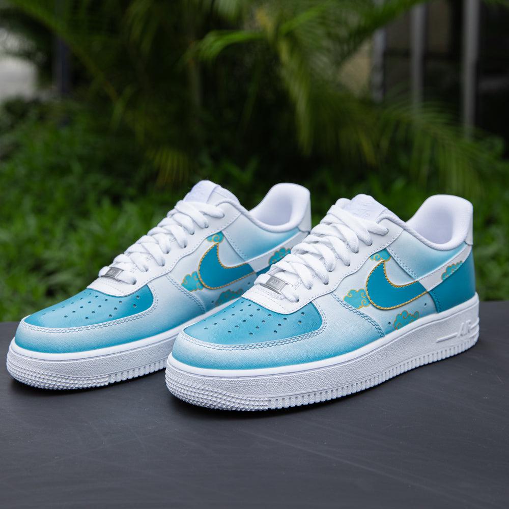 Blue Cloud Air Force 1s Custom Shoes Sneakers-shecustomize
