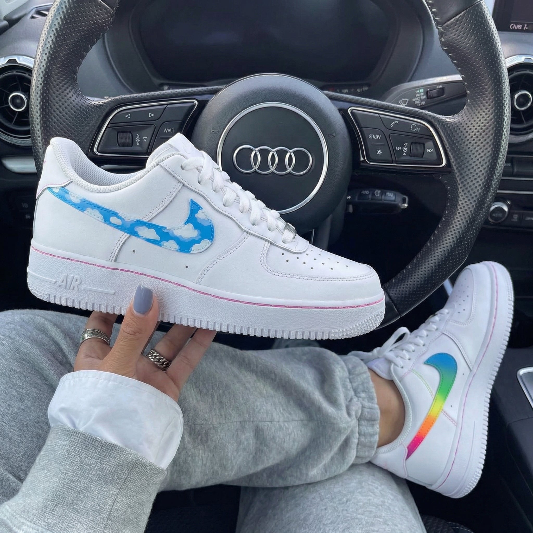 Blue Cloud Rainbow Custom Air Force 1-shecustomize