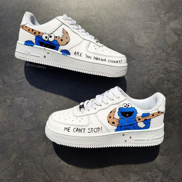 Blue Cookie Monster Custom Air Force 1-shecustomize