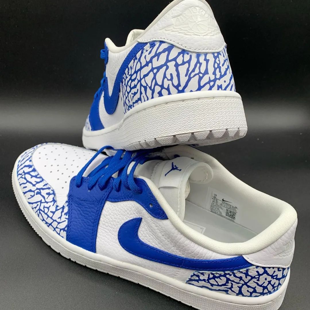 Blue Crackle Custom Air Jordan 1-shecustomize