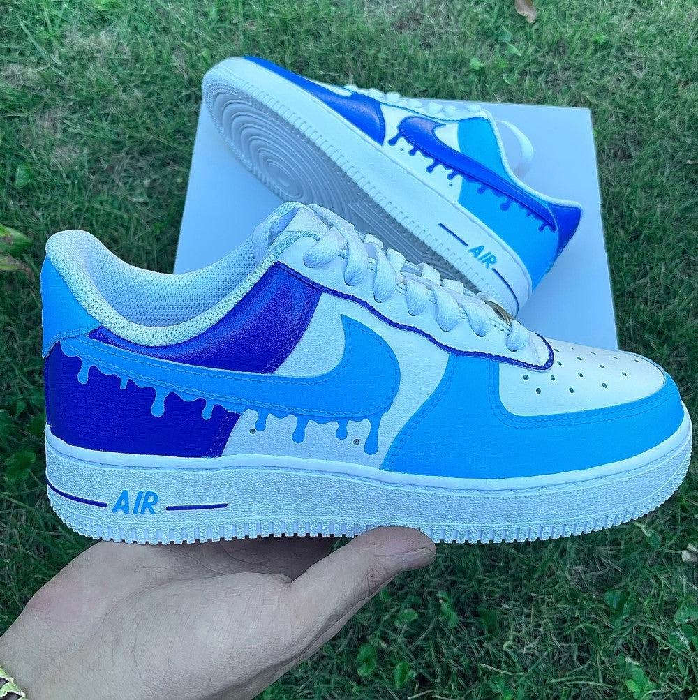 Blue Drip Custom Air Force 1-shecustomize